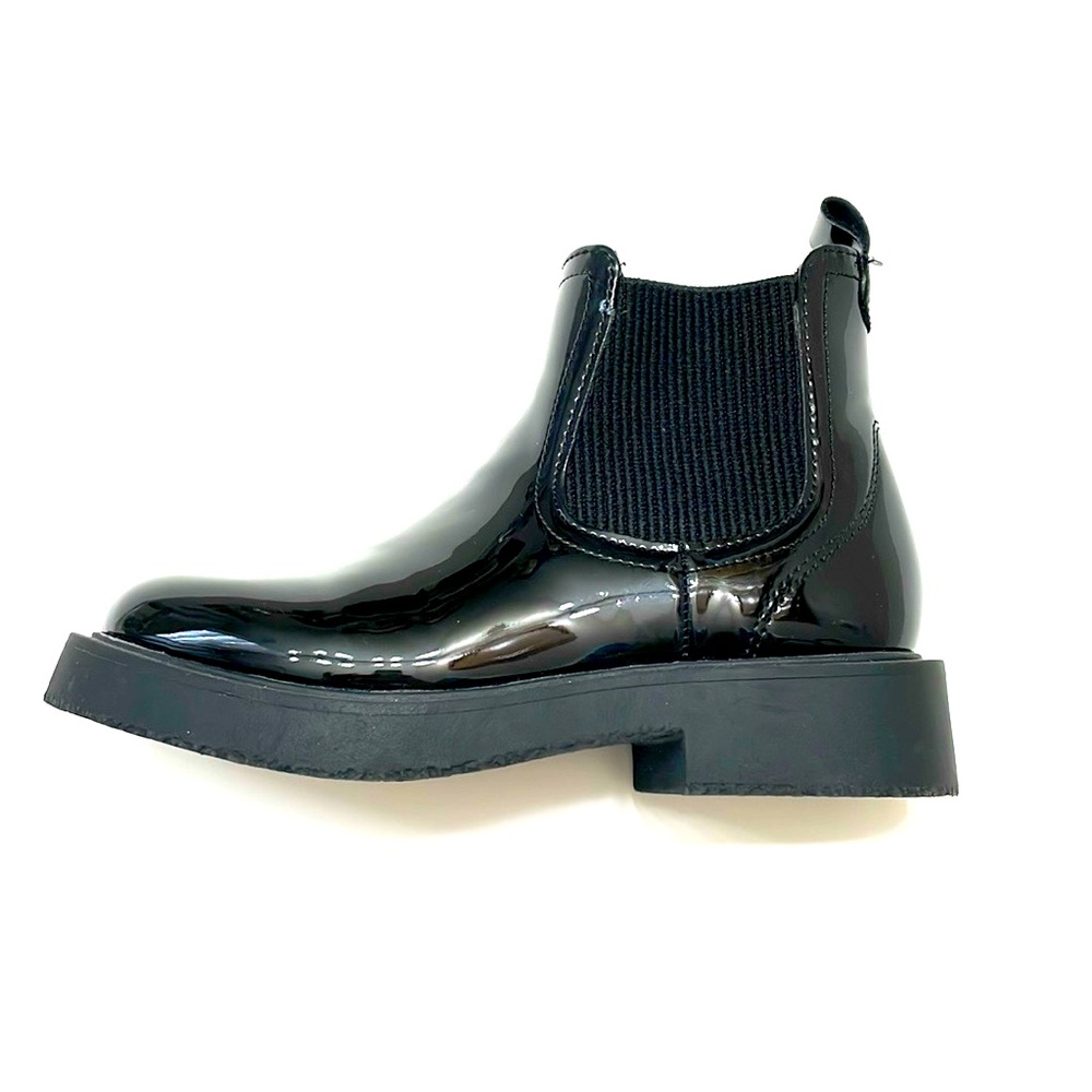 Zara Girls Black Patent Stretch Ankle Boot, Size EU30/US12